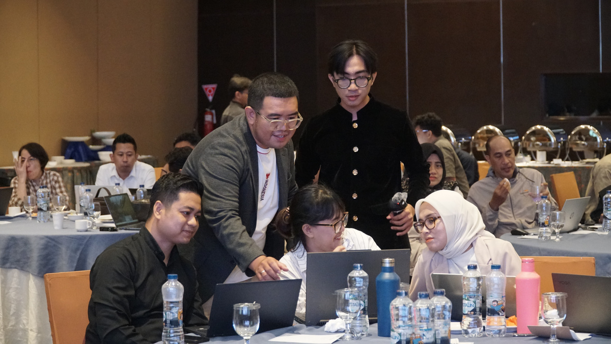 Corporate training session with participants